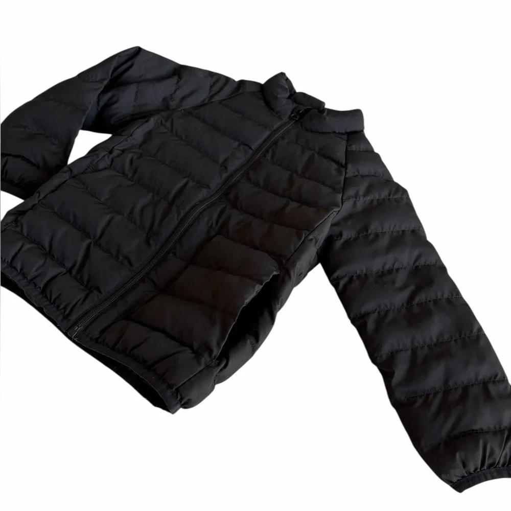 wonder nation Kids Black Puffer Zip Up Jacket with Pockets Boys 5T